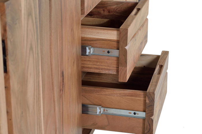 GINER Y COLOMER - Buffet 4 portes en bois d'acacia naturel - 82 x 172 x 45 cm